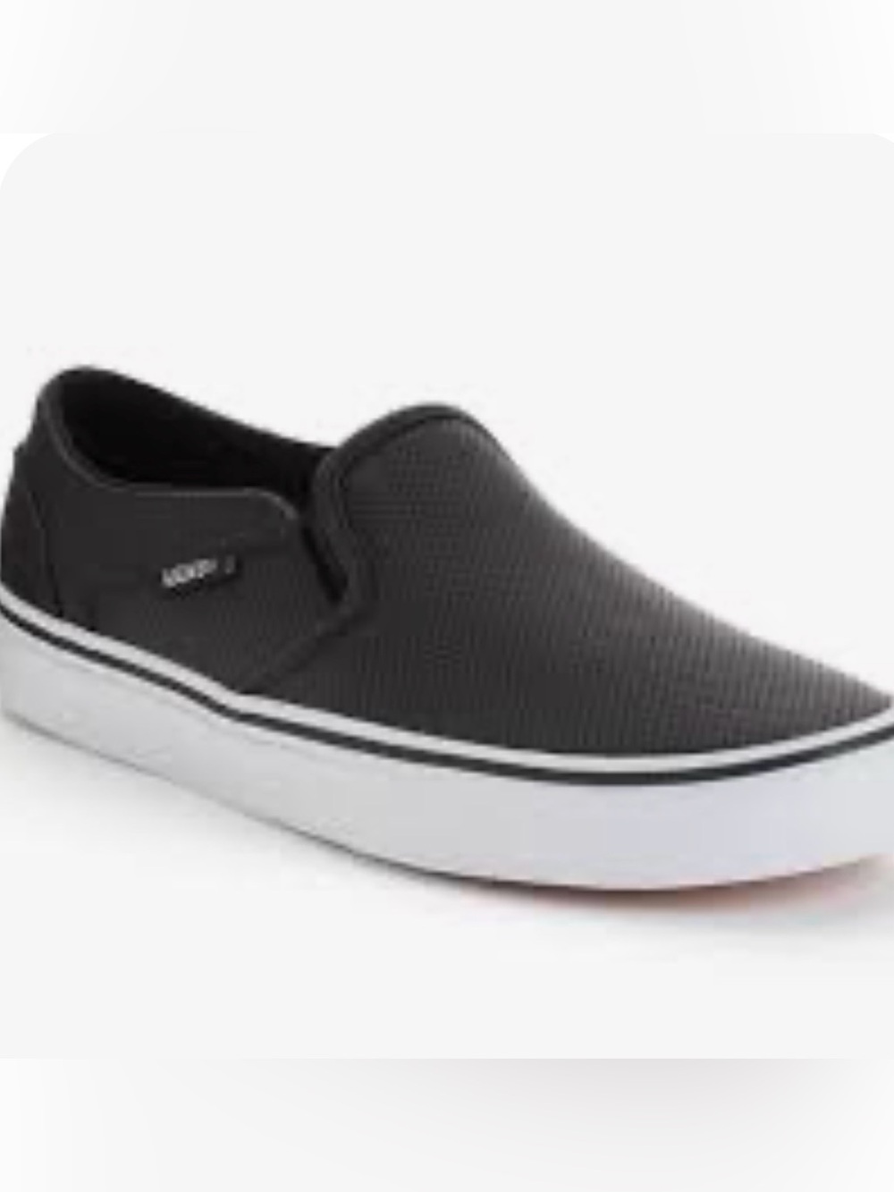 Vans Classic Slip-On Leather Casual Sneakers - Black SZ 8.5
